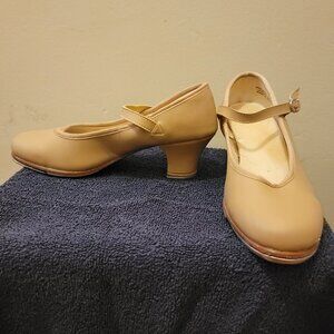 Liberts Women's Tan Tap Mary Jane Shoes with 1.5" Heel